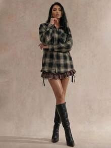 Glamine Casual Commute Versatile Plaid Jacket - Multicolor - View 5