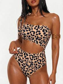 Swim Basics 1 bộ đồ bơi liền thân quây ngực in họa tiết hoa báo bán chạy nhất mùa hè dành cho nữ - Nhiều màu - View 4