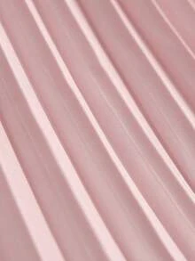 SHEIN LUNE Women's Soft Pink Pleated Dress,Elegant Summer V-Neck Lace Panel Short Sleeve Cinched Waist Gown,Perfect For Tea Party,Wedding,Easter & Holiday - Pink - View 4