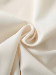 SHEIN Vestido casual de niña con parches de punto de unicolor, tejido con volantes en el bajo de contraste - Blanco y Negro - Ver 5