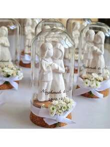 10 Exquisite Glass Jars Of Handmade Almonds - Sweet Wedding Party Favors Glass Jars, Bottles, And Display Cases - Multicolor - View 2