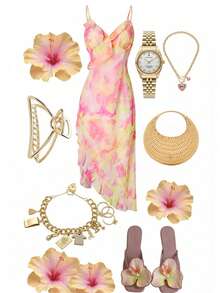 GlowEve Asymmetric Hem Pink Mid-Length Vacation Dress - Pink - View 1