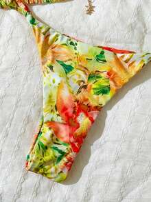 Elavelle Bộ bikini hai mảnh họa tiết ngẫu nhiên gợi cảm dành cho nữ, trang phục đi biển mùa hè. - Nhiều màu - Xem 6