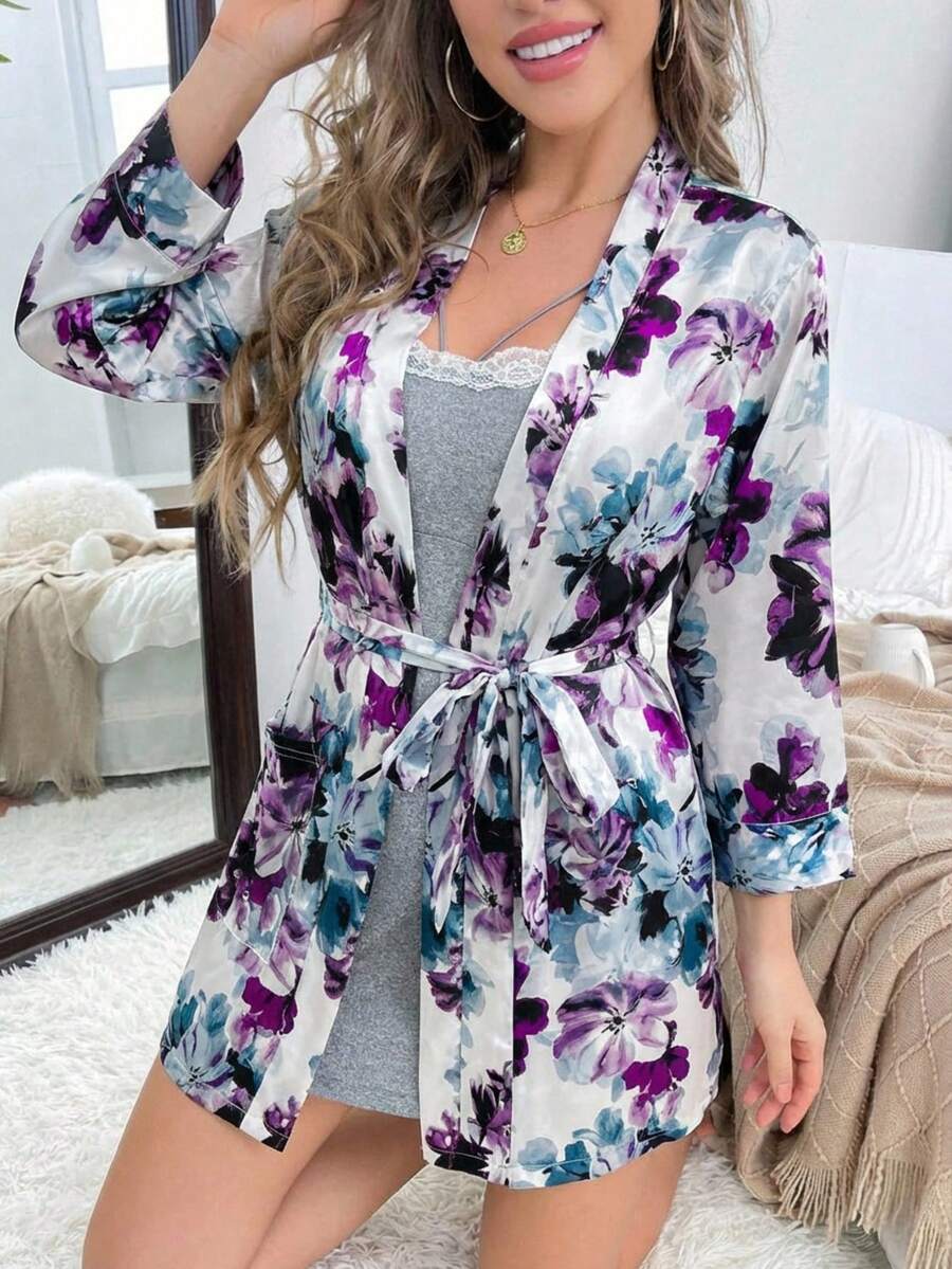BATA CRUZADA PARA DAMA estampado de Flores -comoda y suave - Floral - Ver 1