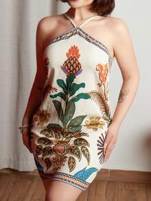 Lupita Cardoza 热带印花露背吊带连衣裙，度假休闲两相宜 - 彩色 - 查看 3