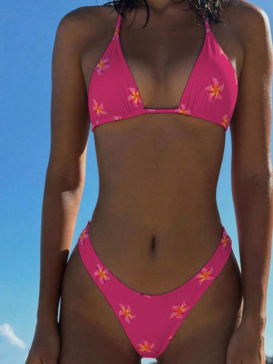 SHEIN Swim Vcay 2件套新款碎花吊带性感比基尼泳衣（女款） - 彩色 - 查看 1