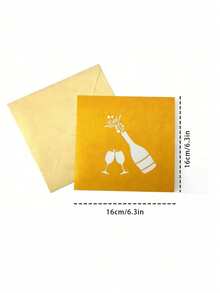 Joivida 1 Pc Greeting Cards 2 Styles Wine/Flower Theme 3D Pop-Up Cards Stylish Creative Confession Cards For Couples Romantic Ritual Greeting Cards - Multicolor - View 14