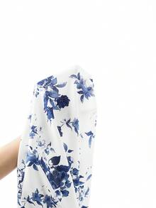 Ellevyn 女士印花拼接二合一短袖花瓣袖优雅中长连衣裙 节日连衣裙 女士印花连衣裙 夏季服装 夏季连衣裙 夏季女士复古度假通勤休闲优雅百搭经典蓝白印花短袖二合一收腰弹力针织中长连衣裙 优雅浪漫连衣裙 派对服装 女士夏季服装 女士春季服装 连衣裙 女士服装 赛马会服装 - 藍白色 - 查看 9