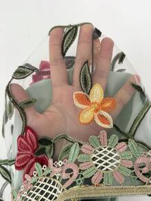 Rafferiza Women's Sophisticated Gray Green Long Dress With Asymmetrical Neck And Beautiful Floral Plant Pattern For Special Occasions - Gray green - View 7