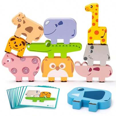 MINKOJA Montessori Toys For Boys Girls, Toddler Toys Wooden Animal Blocks Sorting & Stacking Education Toddler Puzzles Toy Girl Boy Birthday And Christmas Gifts, Perfect Gifts For 18m+