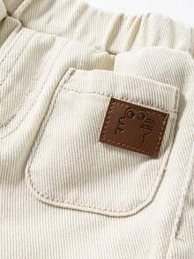 Quần short denim cạp chun co giãn, họa tiết phối màu, phong cách mùa hè cho bé trai. - Nhiều màu - Xem 6