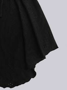 SHEIN Tall Tall Series Women's Jacquard Off-Shoulder Wide Neck Reversible Casual T-Shirt - Black - View 3