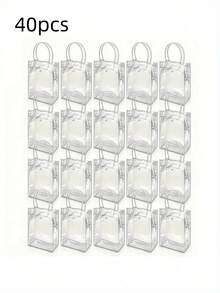 Bolsas de regalo de PVC transparente a granel 1-50 piezas - Reutilizables, impermeables con asas para recuerdos de fiesta, compras, empaque para pequeños negocios - Bolsa de regalo - Ver 20