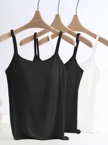 GlowEve 3pcs Anti-Flashing Camisole Set With Built-In Padded Bra - Multicolor - View 4