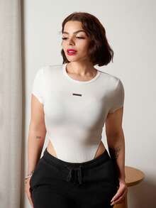 Lupita Cardoza 女士秋季街头风 Y2K 针织纹理紧身衣 - 白色 - 查看 1