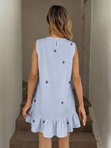 SHEIN LUNE Vestido mini estampado para mujer, adecuado para primavera y verano - Multicolor - Ver 3