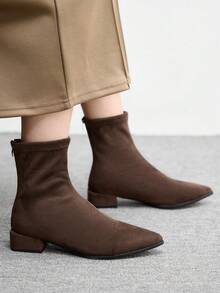 CUCCOO BIZCHIC Women's Fashion Versatile Commuting Minimalist Pointed Toe Ankle Boots - Brown - View 3