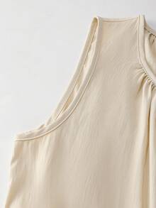 Franclia Women's French Elegant Vacation Tie-Waist Flared Dress - Apricot - View 5