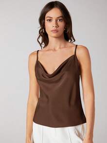 Maija Camiseta de tirantes elegante y marrón para el verano - Marrón - Ver 6