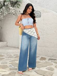 Rivivi Fashionable Casual Washed Straight Leg Jeans With Pockets - Medium Wash - View 6