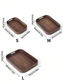 1 Piece, Bamboo Tray 1 Elegant Walnut Colored Bamboo Tray | Art Grid Design, Rectangular Wooden Tray Suitable For Tea, Fruit, Barbecue And Decoration, Perfect For Living Room, Bedroom, Office, Non Food Contact - Brown - View 13