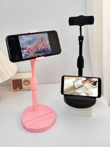 1PC Black Pink Adjustable 360 Rotation Desktop Phone Tablet Holder For Live Streaming Compatible With IPhone Android Phone Birthday Gift Phone Stand Accessories - Multicolor - View 10