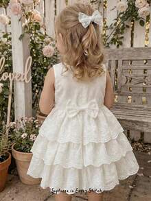 Cozy Pixies 女婴可爱白色蕾丝边休闲裙 - 白色 - 查看 1