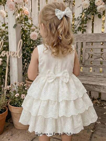 Cozy Pixies 女婴可爱白色蕾丝边休闲裙