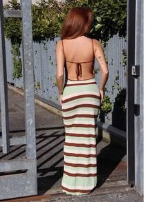 SILVIA DI SANTO Women's Spring/Summer New Knitted Crochet Crossed Backless Striped Bohemian Dress, Elegant Vacation Dress Summer Outfits For Women Ave Outfits Festival Rave Festival Rave Outfits Festival Outfits For Women Country Concert Outfit Festival Outfits Sundress Western Clothes For Women Summer Dresses For Women Dresses For Women Summer Outfits For Women Vacation Boho In Fall/Winter - Multicolor - View 2