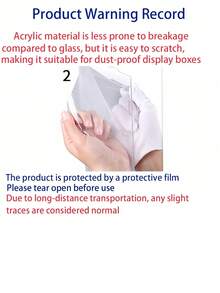 1 件装透明亚克力展示盒防尘保护盒,适用于花卉、摆件、收藏品、家居装饰展示架收纳整理 - 黑色 - 查看 4