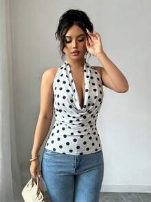 Rafferiza 弹性针织双面高领T恤 - 白色 - 查看 6