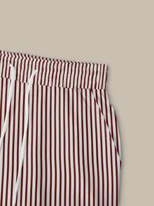 Resyla Women's Casual Bow Print T-Shirt And Striped Pants 2-Piece Set, Summer - White - View 6