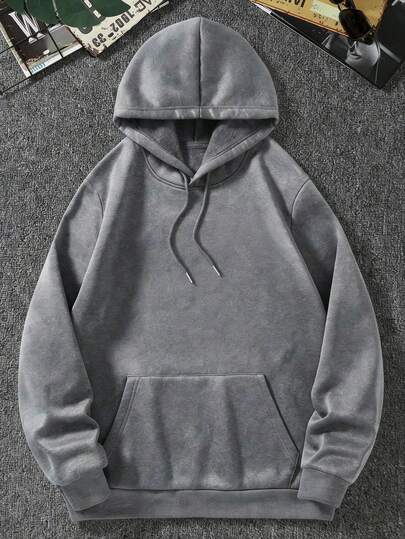 Sudadera con Capucha Estilo Vintage Washed - Hoodie Oversize de Felpa Suave con Bolsillo Canguro - Streetwear Minimalista Unisex