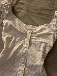 Glimmora Women's Ruffle Trim Striped Single-Breasted Blouse - Multicolor - View 4