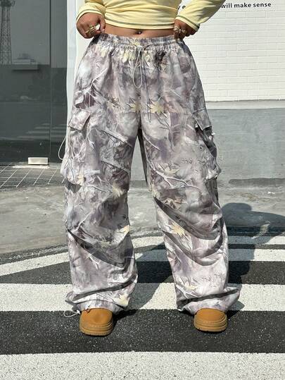 Muchica Plus Size Casual Camouflage Print Cargo Pants,For Daily Commute,Date, Commute, Party,Fall /Autumn/Winter/Summer,Christmas,New Year,Thanksgiving,Party,Wedding,Beach,Graduati,Chic,Elegant,Casual,Going Out,Date,Appointment,Commute,Shining,Valentine's Day,Elegant ,Vacation,Casual,Y2k,Going Out,Graduation