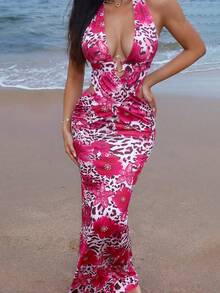 Sirith Women's Fashion Multi-Color Printed Elegant Summer Vacation Dress - Multicolor - View 6