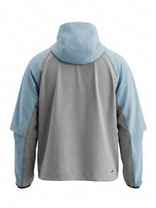 Nike Tech Men's Woven Full-Zip Windrunner Jacket Blue - WOLF GREY/PSYCHIC BLUE - View 2