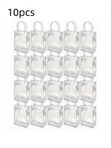 Bolsas de regalo de PVC transparente a granel 1-50 piezas - Reutilizables, impermeables con asas para recuerdos de fiesta, compras, empaque para pequeños negocios - Bolsa de regalo - Ver 9