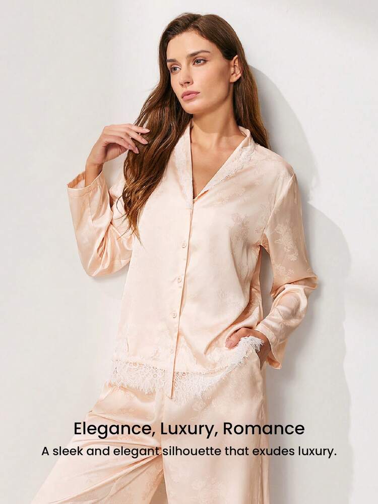 Champagne Satin Pajama Set