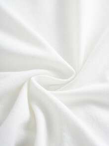 Tetris™ X SHEIN 少女爱心印花短袖T恤搭配松紧腰工装裤，休闲日常穿搭 - 白色 - 查看 5