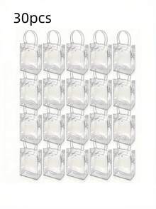 Bolsas de regalo de PVC transparente a granel 1-50 piezas - Reutilizables, impermeables con asas para recuerdos de fiesta, compras, empaque para pequeños negocios - Bolsa de regalo - Ver 6