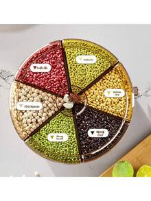 360° Rotatable Rice Dispenser - Sealed Dry Food Storage Container, 6-Compartment Large Capacity Grain Dispenser, Moisture-Proof Kitchen Grain Dispenser - White - View 6