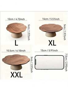 1 Khay đựng trái cây chân cao kiểu cổ điển đơn giản, khay đựng bánh ngọt ăn nhẹ hình hoa cho tiệc trà chiều, khay đựng các loại hạt khô, khay đựng trái cây sấy khô, đĩa trang trí không khí ngày lễ tình nhân, thích hợp cho gia đình, nhà hàng, văn phòng, phòng trà. - Đồ gốm + nâu - Xem 6