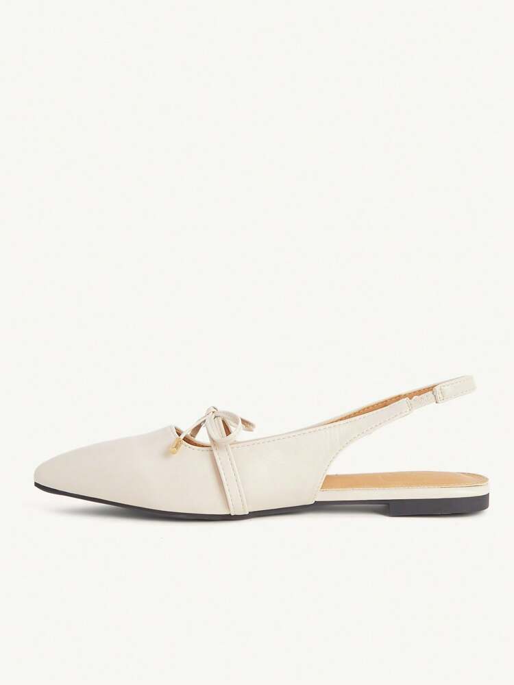CUCCOO CHICEST Women's Bow Decor Casual Versatile Flat Shoes Wedding Shoes Summer Shoes Bride Shoes