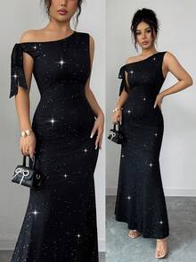 Elenzga Elegant Sleeveless Tie Shoulder Bowknot Bodycon Dress, Casual, Vacation, Party Wear, Fashion Red Dress - Black - View 5