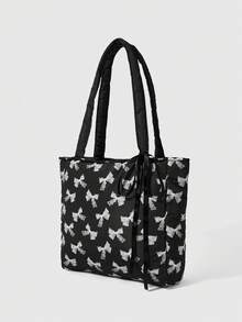 ROMWE Kawaii Figure Graphic Large Capacity Portable Shoulder Bag For Women - Lace Butterfly - View 2