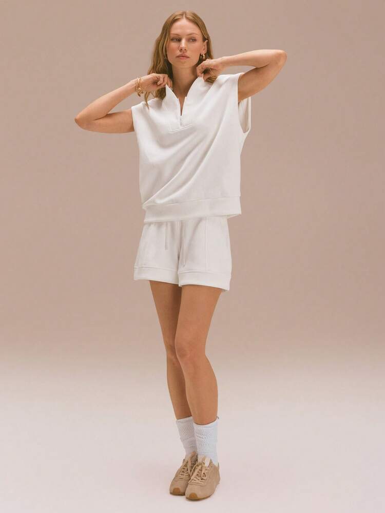 SoftCalm Modal Easy Does It Soft Silky-Smooth Breathable Half-Zip Short-Sleeve Sweatshirt Daily Casual Wear