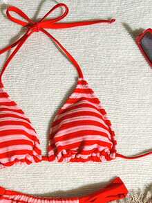 Swim Vcay Women's Striped Swimwear Set For Beach Vacation - Multicolor - View 3