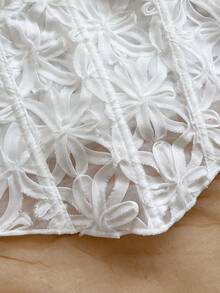 Soleia 女士休闲度假、海滩婚礼宾客、毕业典礼、早午餐、圣帕特里克节、春假、复活节、音乐节、优雅波西米亚风、热带风情、浪漫情调、婚礼、派对无袖上衣，适合春夏穿着 - 白色 - 查看 4