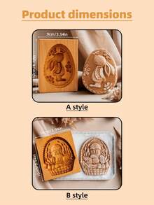 Cirelle Wooden Easter Cookie Mold - Rabbit & Egg Shape Cake Fondant Press Stamp, For Holiday Baking & Cake Decorating - Multicolor - View 8